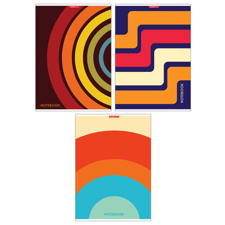 Тетрадь А4  96л кл. скоба Academy Style "Цветные полосы" твин УФ лак, белизна 100%