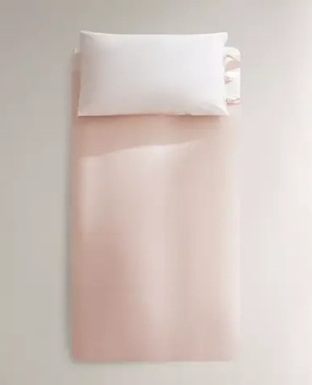 ZARA HOME ДЕТСКИЙ ДВУСТОРОННИЙ ПОДОДЕЯЛЬНИК, РОЗОВЫЙ