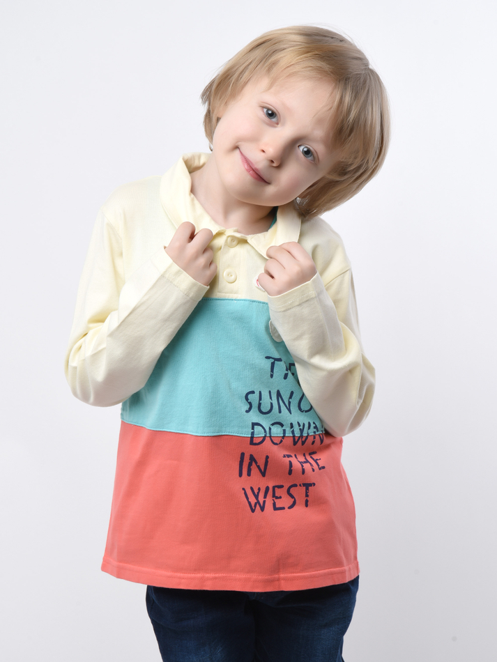 Поло для мальчика с длинным рукавом