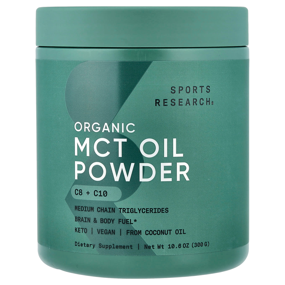 Sports Research, органическое масло MCT в порошке, 300 г (10,6 унции)