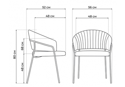 Стул на металлокаркасе Woodville Лео зеленый brandy light 10, черный, ножки черные