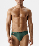 Мужские трусы слипы спорт Atlantic, набор 3 шт., хлопок, светлый деним + индиго + темно-зеленые, 3MP-094