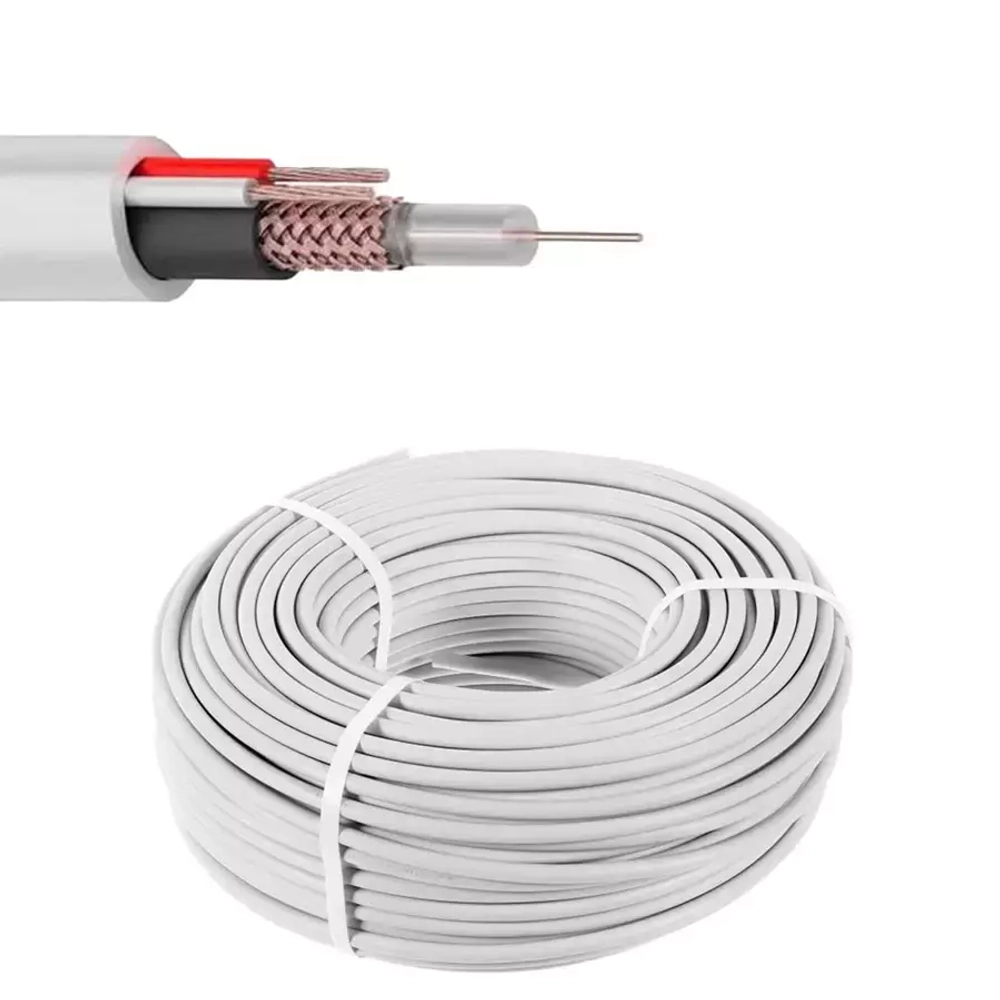 КВК (кабель видеоконтроля) 2B+2*0,5 AVS Electronics белый, бухта 200