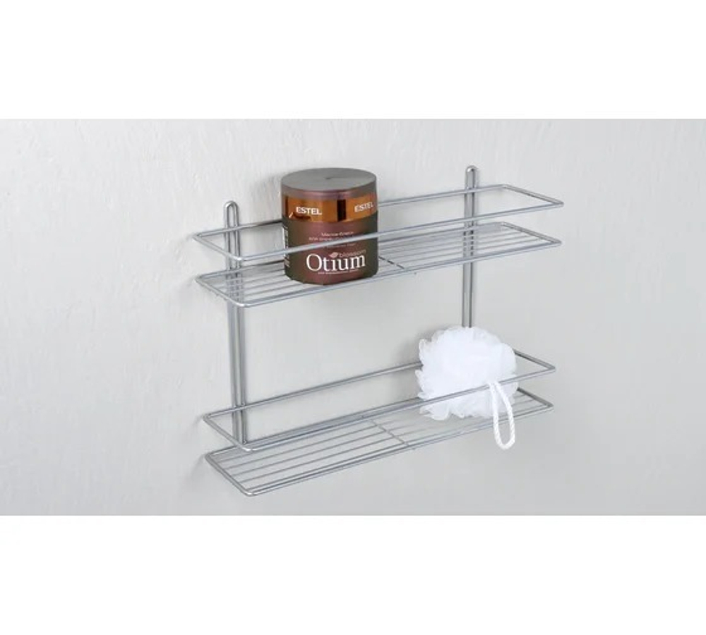 Полка прямая двухэтажная хром FX-730-2