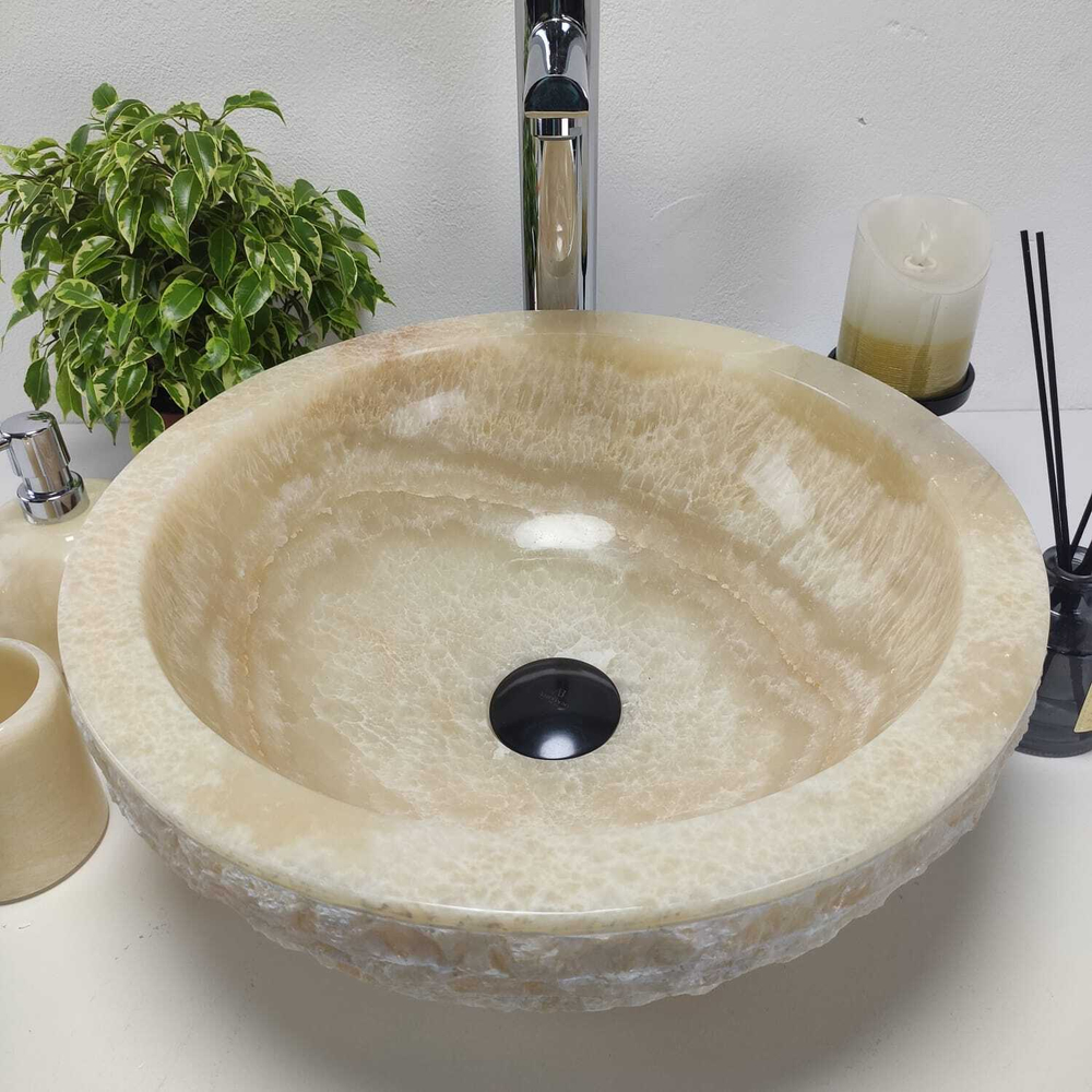 Раковина из оникса Bowl Yellow Marmo Small BO-60956 40*40*15