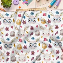 Ткань бифлекс пасхальные зайчики