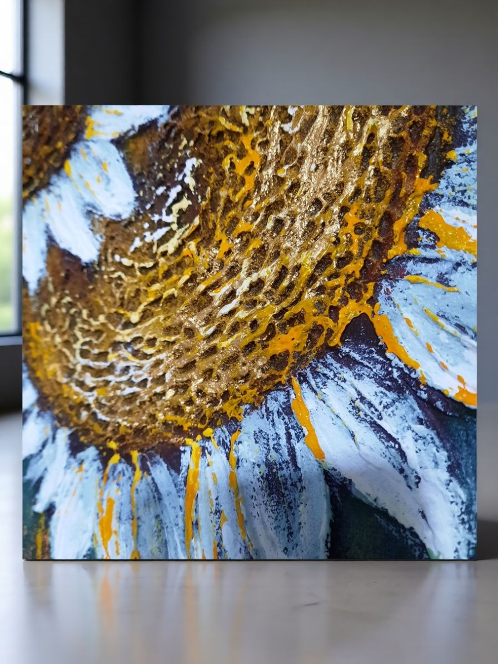 Картина "Кружево водных кругов" 50х60: Ручная уникальная эксклюзивная картина в единственном экземпляре