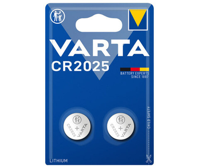 Батарейка Varta Lithium Coin  CR2025 , 165 mAh , ( 2 ) шт. в блистере, 06025101402