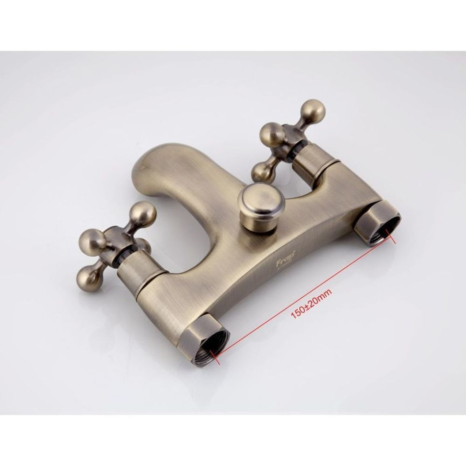 Смеситель для ванны, Frap, корот изл, с кран-буксой, бронз, F3019-4