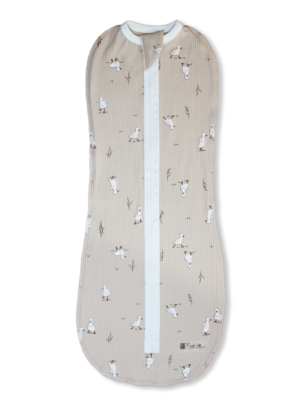 Пеленальный кокон Утята РУБЧИК Светлый кофе RinaAmari