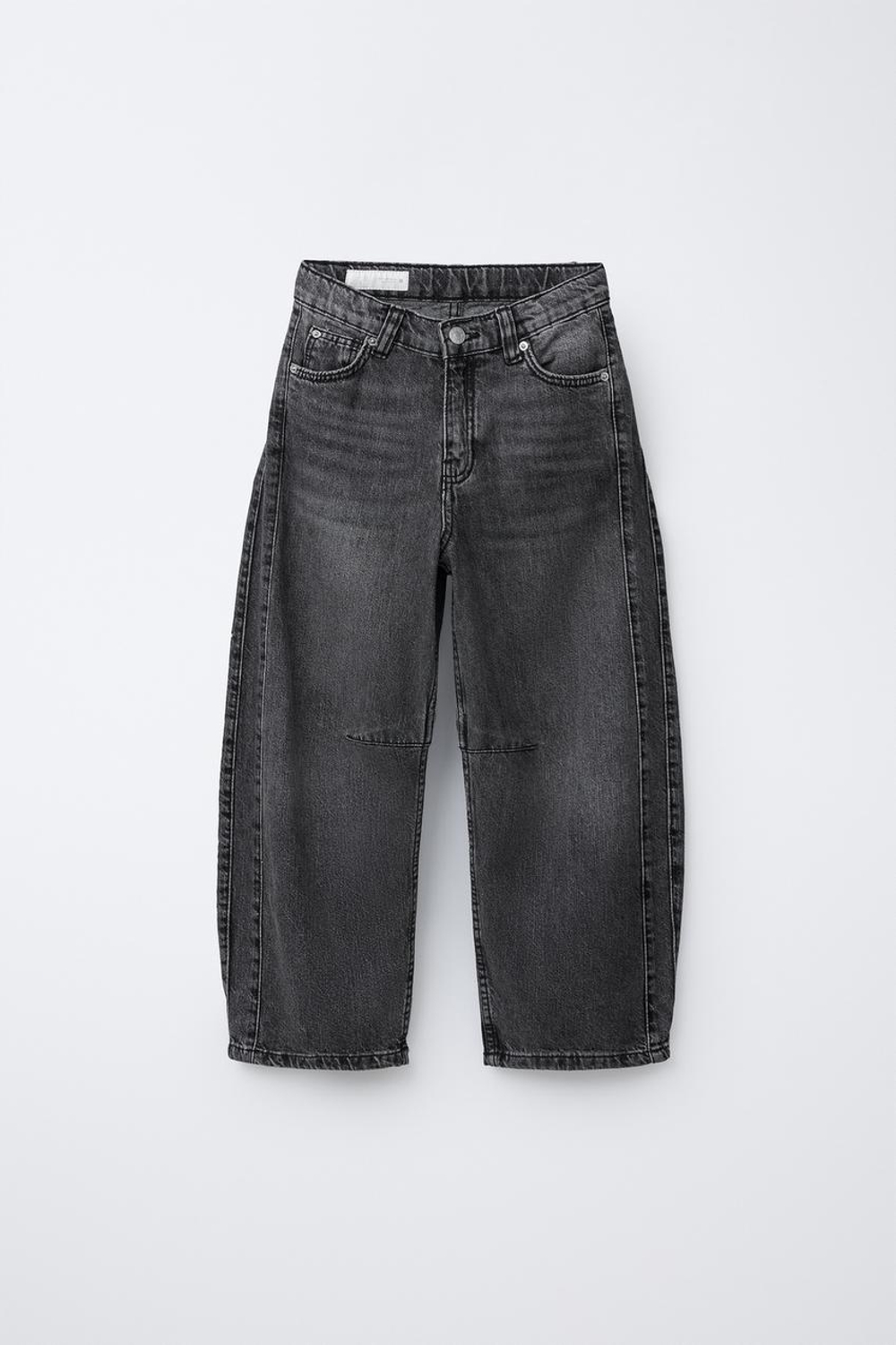 ZARA ДЖИНСЫ BARREL BALLOON, СЕРЫЙ