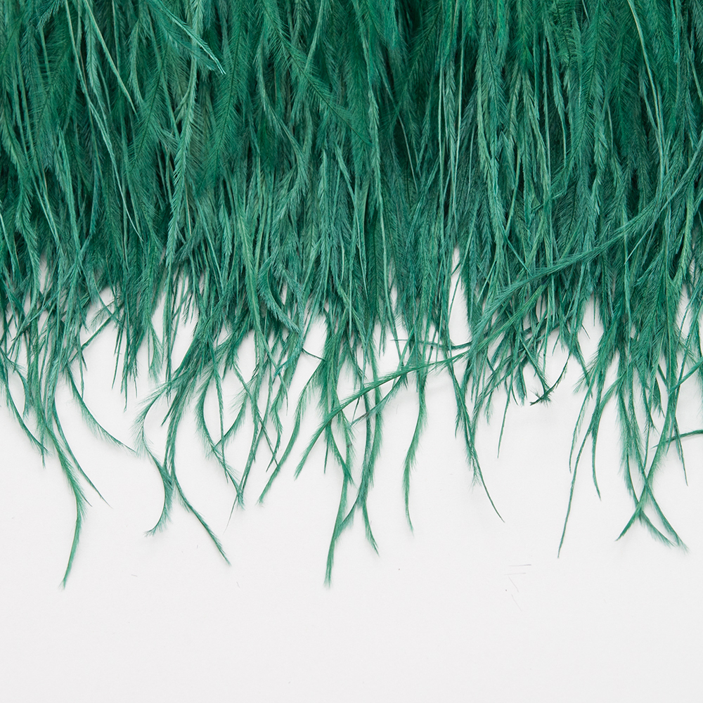Страусиные перья на ленте, оттенок "Изумрудный", 4-9см