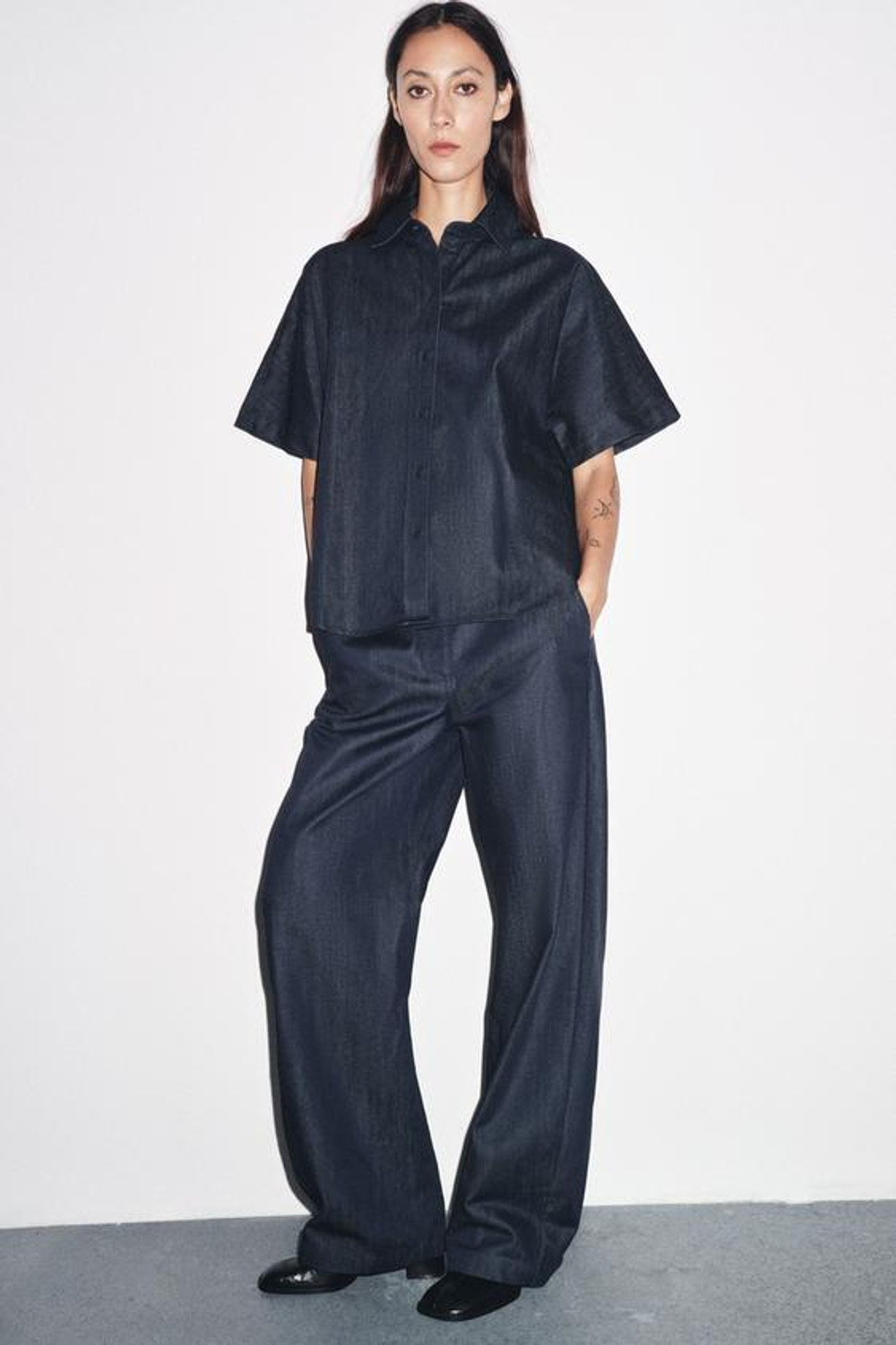 ZARA ДЖОГГЕРЫ ДЕНИМ — ZW COLLECTION, СИНИЙ