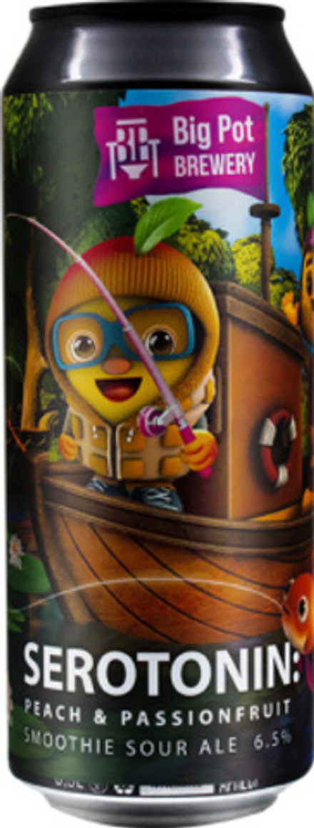 Пиво Биг Пот Серототин Пич & Пэшн Фрут / Big Pot Serotonin Peach & Passion Fruit 0.45 - банка