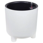 Кашпо ШЭНК D275мм 13,5л с вставкой и с автополивом белый ротанг