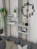 Набор полок круглых настенных серебро-белых  - СБ