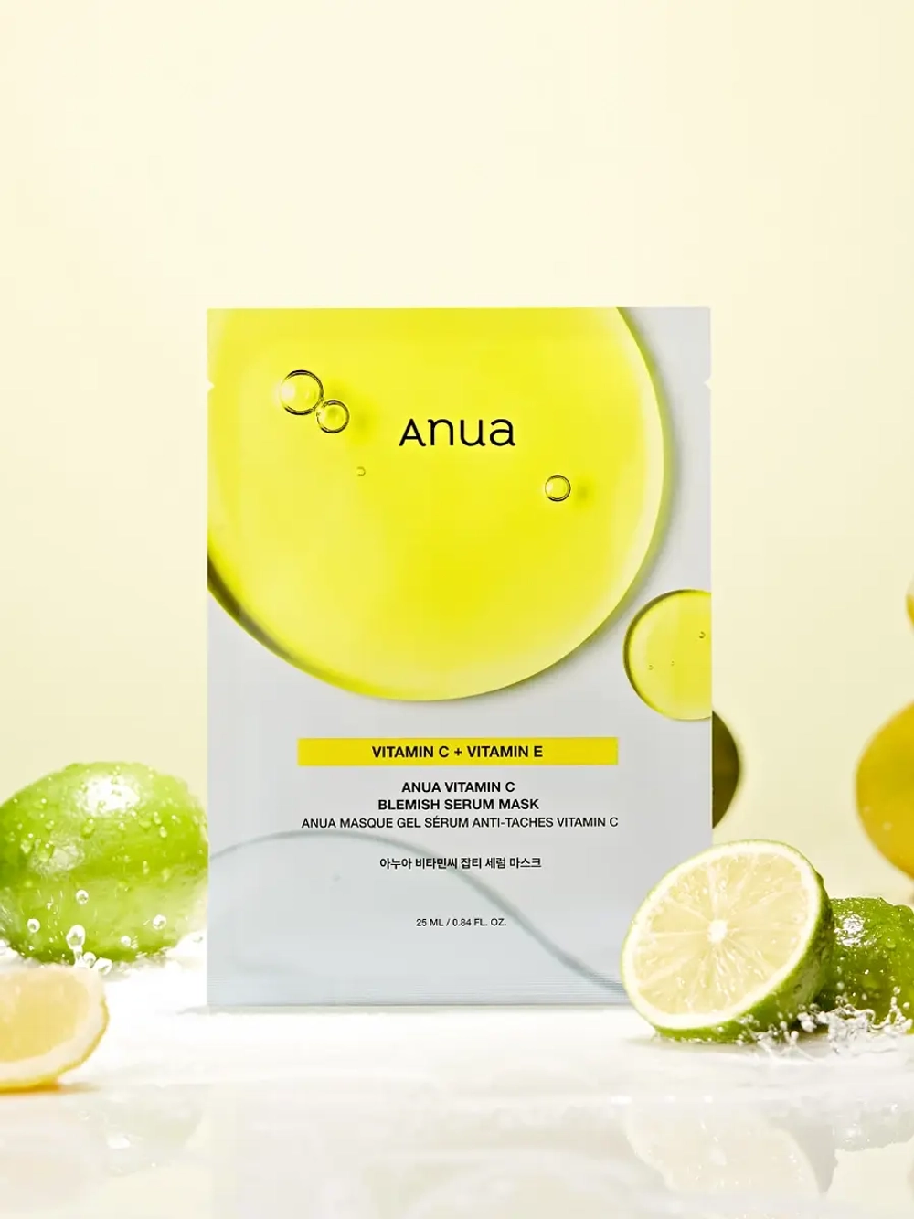 Anua Осветляющая тканевая маска с экстрактом зелёного лимона Vitamin C Blemish Serum Mask 25 мл