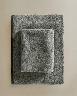 Zara Home - Банное полотенце эффект меланжа, зеленый, 90х150 см