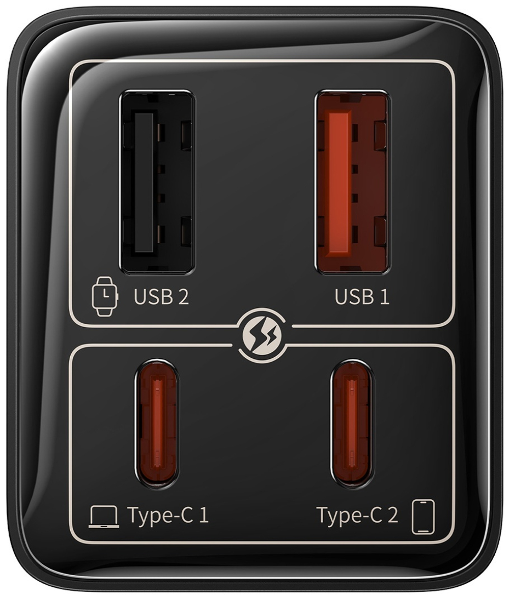 Зарядное устройство Baseus GaN6 Pro 2C+2U 65W USB Type-C, USB черный