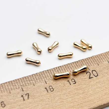 Бусина Трубочка, цвет золото, размер 7,2*2,4 мм, цена за набор 10 штук