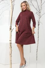 Платье бордовое трикотажное А-силуэта DStrend (Акция)