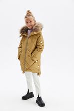 Золотистое стеганое пальто PULKA для девочки