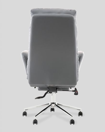 Кресло руководителя TopChairs Solid с оттоманкой серый