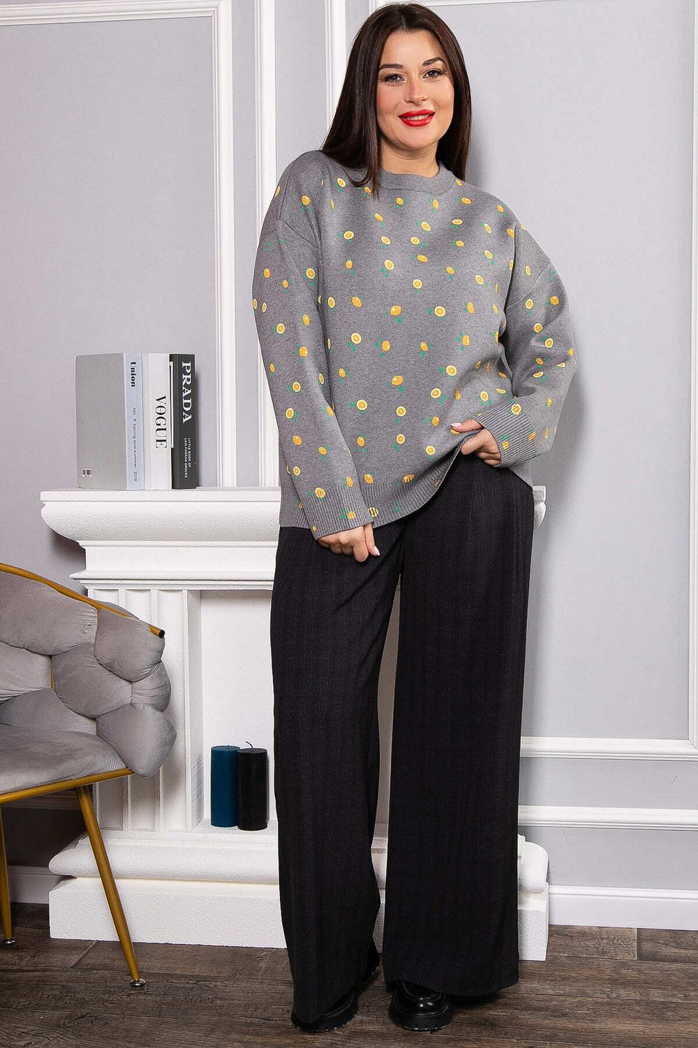 Свитер оверсайз Анита (серый) Б14759-1М LT Collection