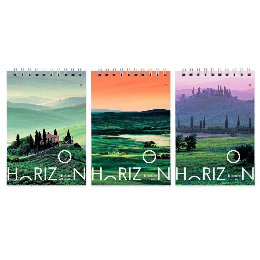 Блокнот А6 40л. клетка, на гребне "Природа" в ассорт. (Альт)