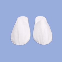 Тапки спанбонд, закрытый мыс (100 пар), одноразовые, белые, с накатом и подошвой 5 мм