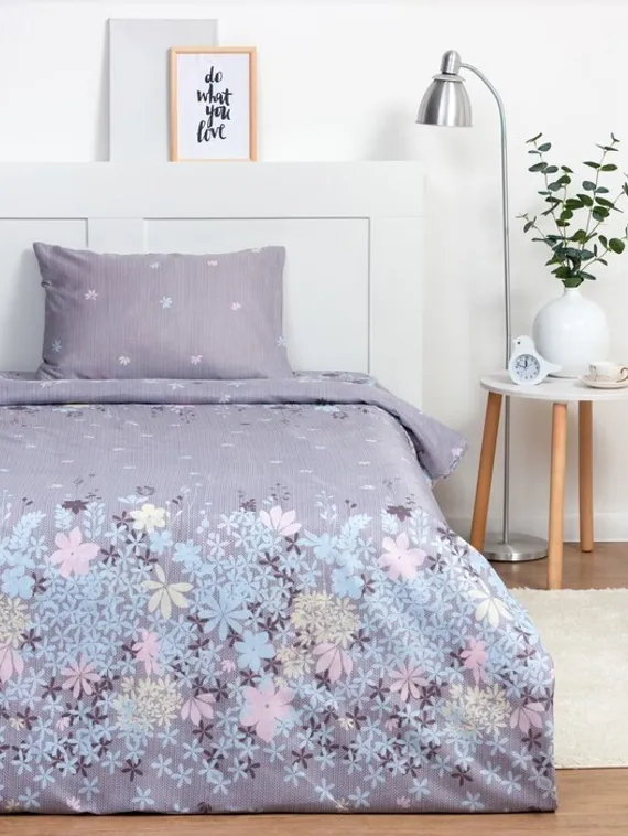 Постельное бельё 1,5сп Экономь и Я «Полевые цветы» 143х215см, 145х214см, 50х70см-1шт, 60 г/м2, микрофибра