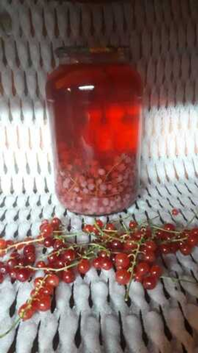 Компот из красной смородины и апельсина