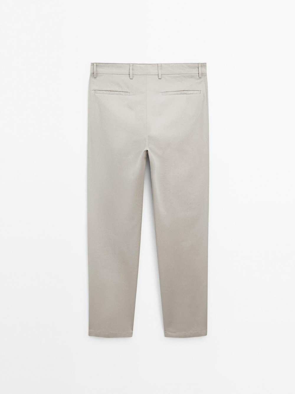 Massimo Dutti Зауженные брюки из хлопковой смеси, каменный