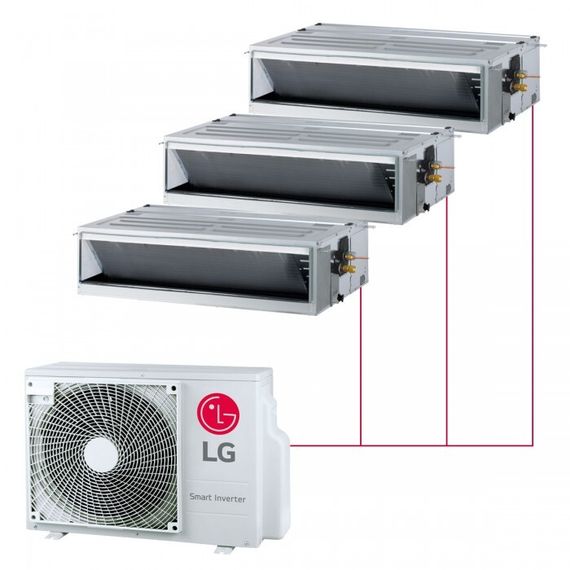 Мульти сплит-система LG канальная на 3 комнаты (20+30+30 кв.м.)