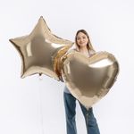 Шар (36''/91 см) Сердце, Шампань, 1 шт. в уп.