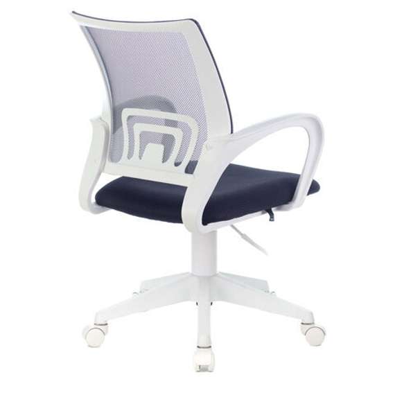 Кресло BRABIX &quot;Fly MG-396W&quot;, с подлокотниками, пластик белый, сетка, темно-серое, 532400