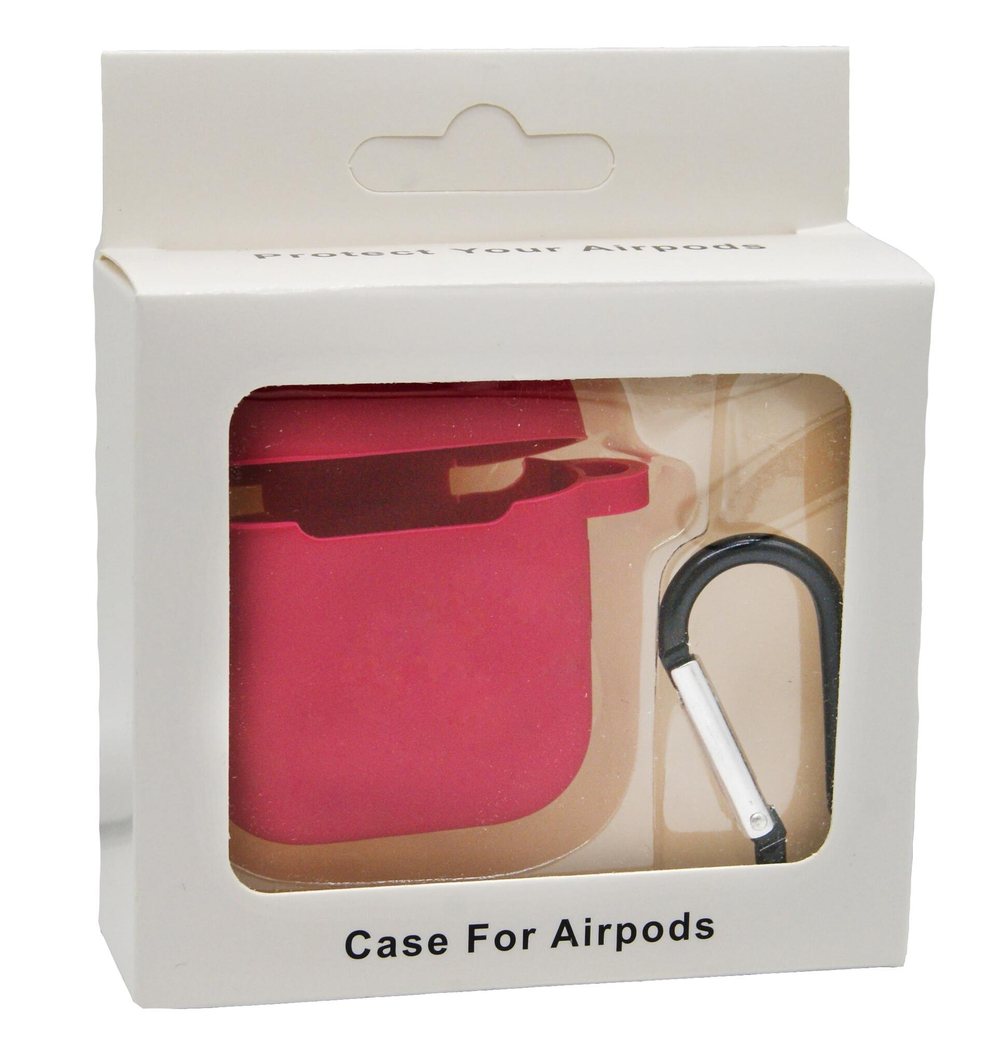 Чехол для AirPods/AirPods 2 APL (Rose Red) с LOGO