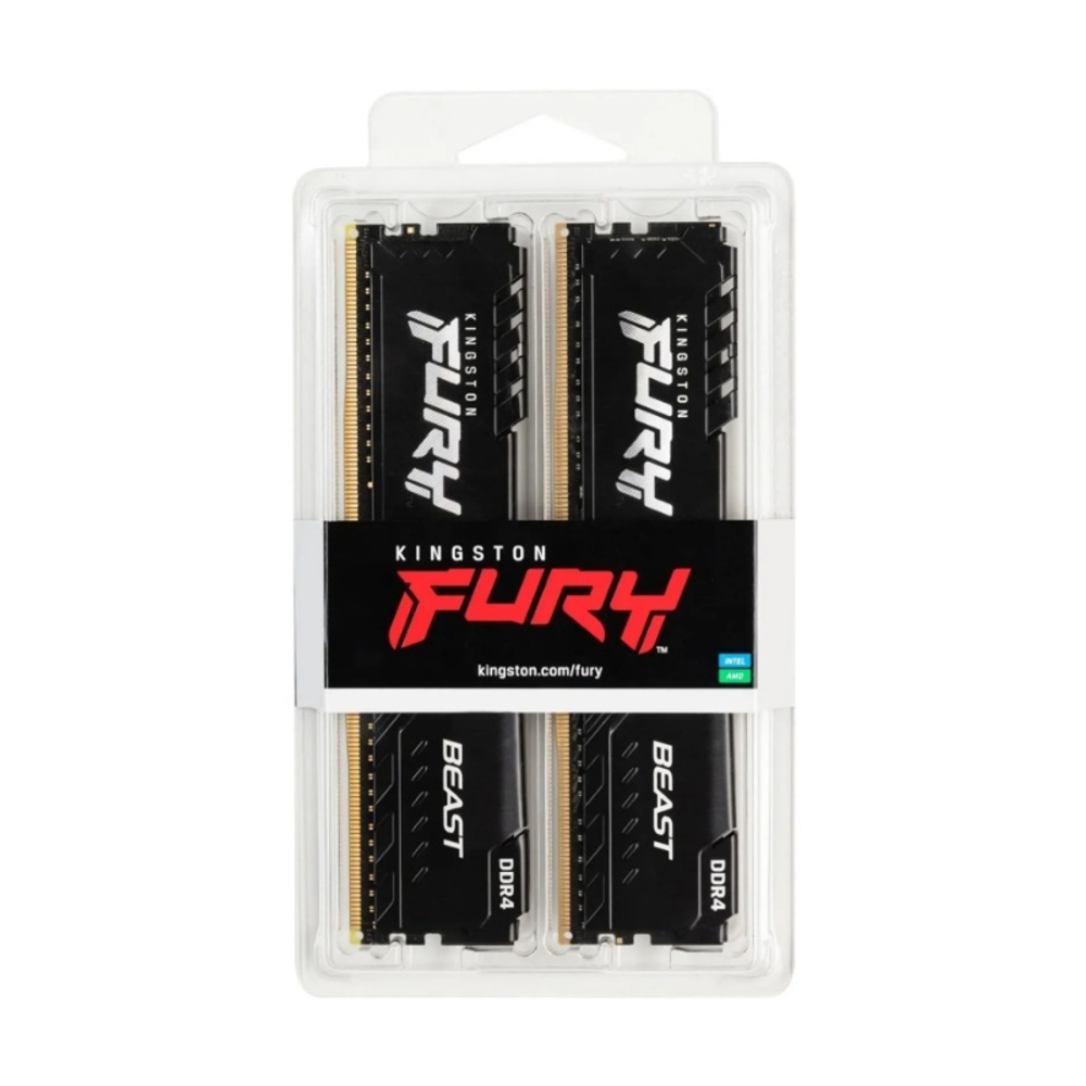 Оперативная память Kingston 32GB 3200MHz DDR4 CL16 DIMM (Kit of 2) FURY Beast Black