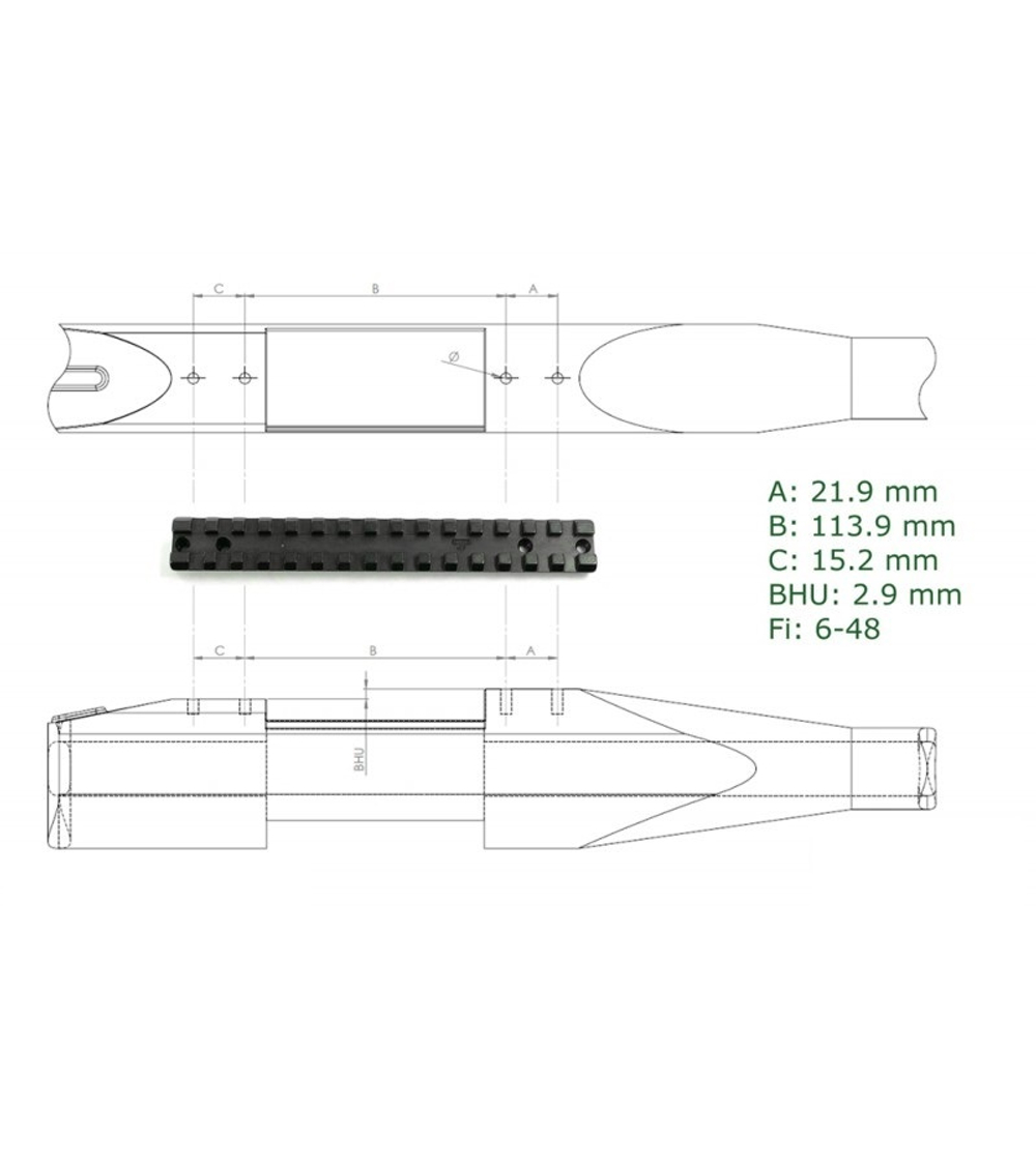 Планка Rusan Picatinny Howa 1500 (long action) 010-19-LA