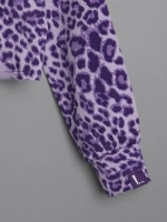 Лонгслив для девочки укороченный, леопард