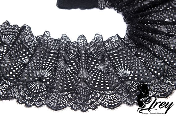 03-167 Кружево эластичное 22 см, черный 170