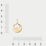 Мусульманская подвеска из желтого золота 585 пробы без вставки для женщин  (арт. 106428-4000)