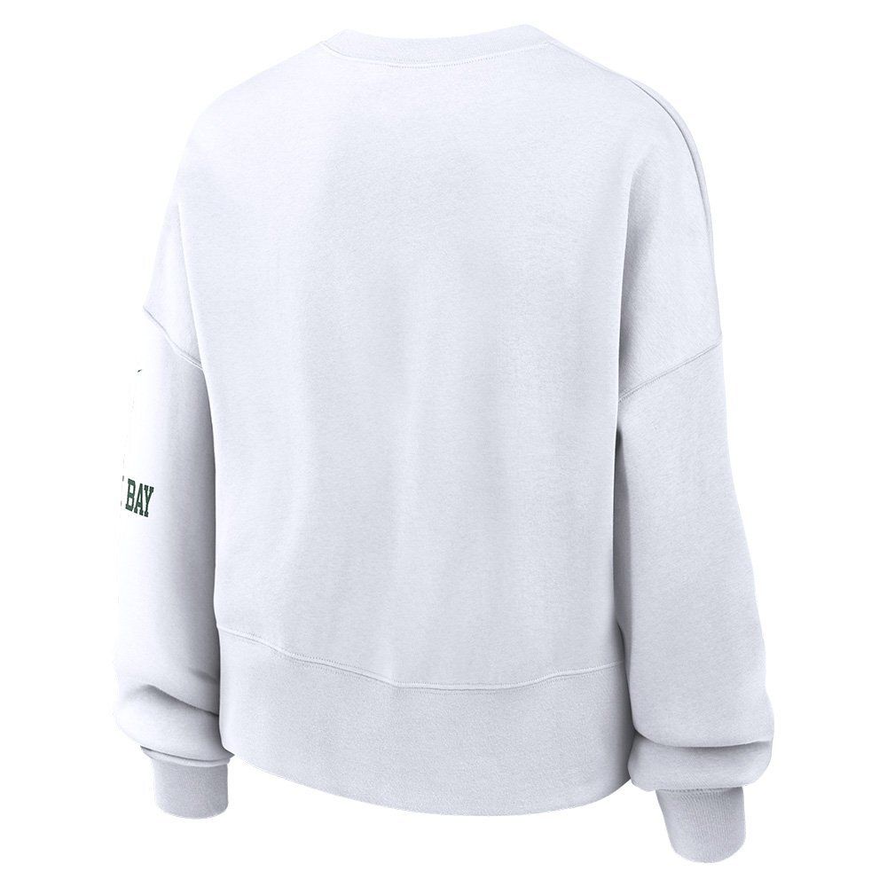 Баскетбольная женская толстовка Nike Phoenix Oversized Crewneck Green Bay Packers Sweatshirt White