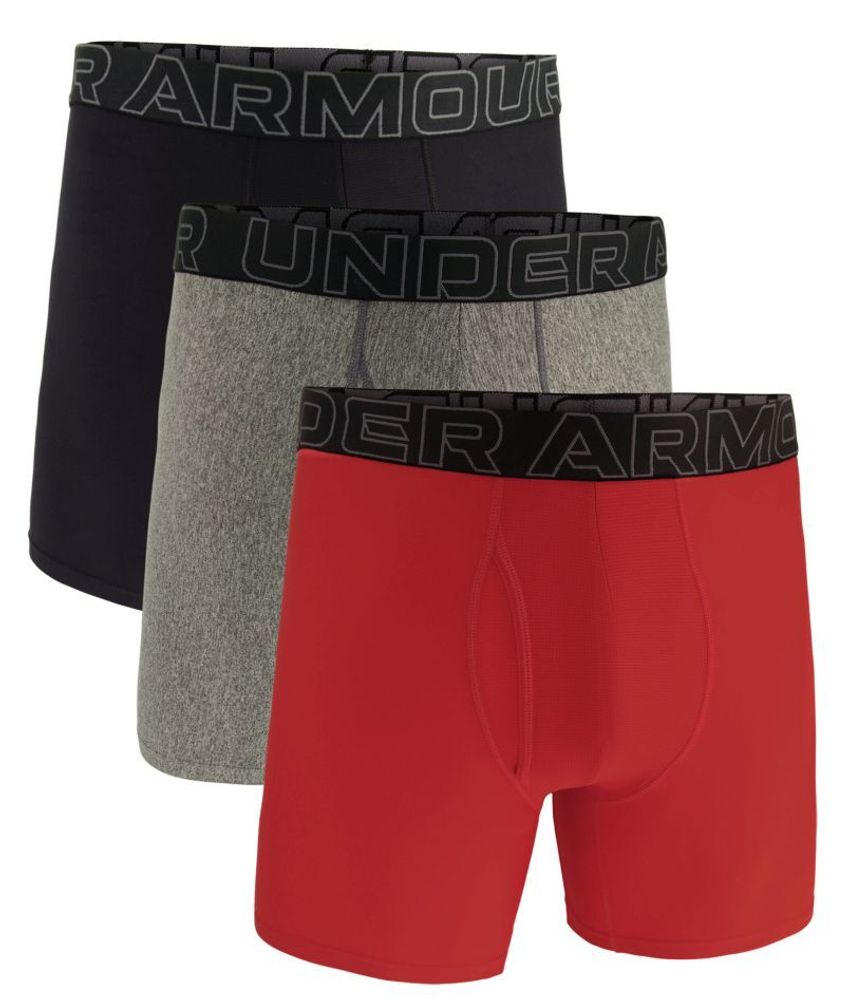 Мужские спортивные боксеры Under Armour Performance Tech 6in Boxerjock 3P - black/grey/red