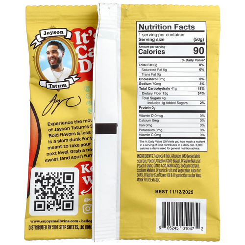 Enjoy Small Wins, жевательные таблетки, со вкусом классического персика, 50 г (1,8 унции)