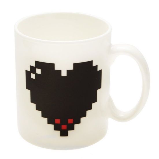 Кружка хамелеон Сердце пиксельное