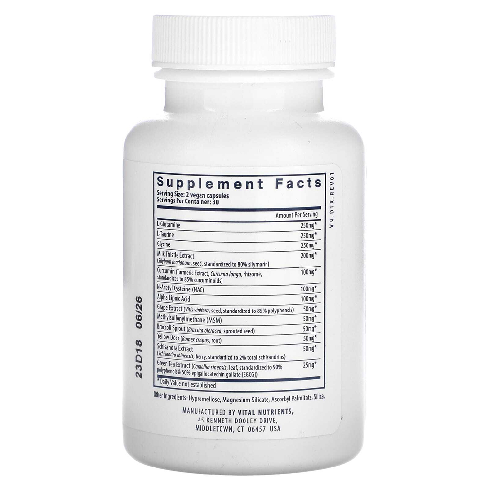 Vital Nutrients, Формула детоксикации, 60 веганских капсул