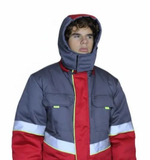 Куртка зимняя мужская «СЕВЕРНАЯ ШИРОТА» цв.серый/красный