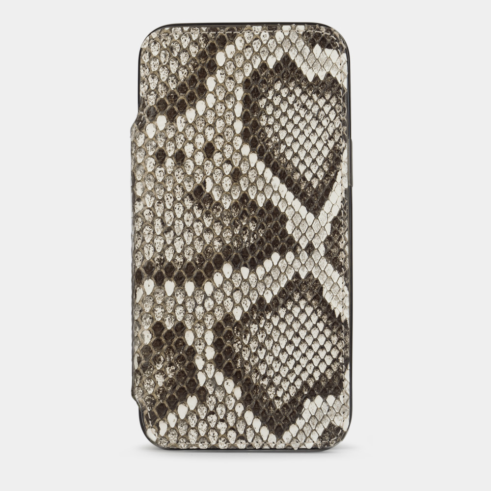 Чехол Benoit для iPhone 14 Pro из кожи питона, серого цвета