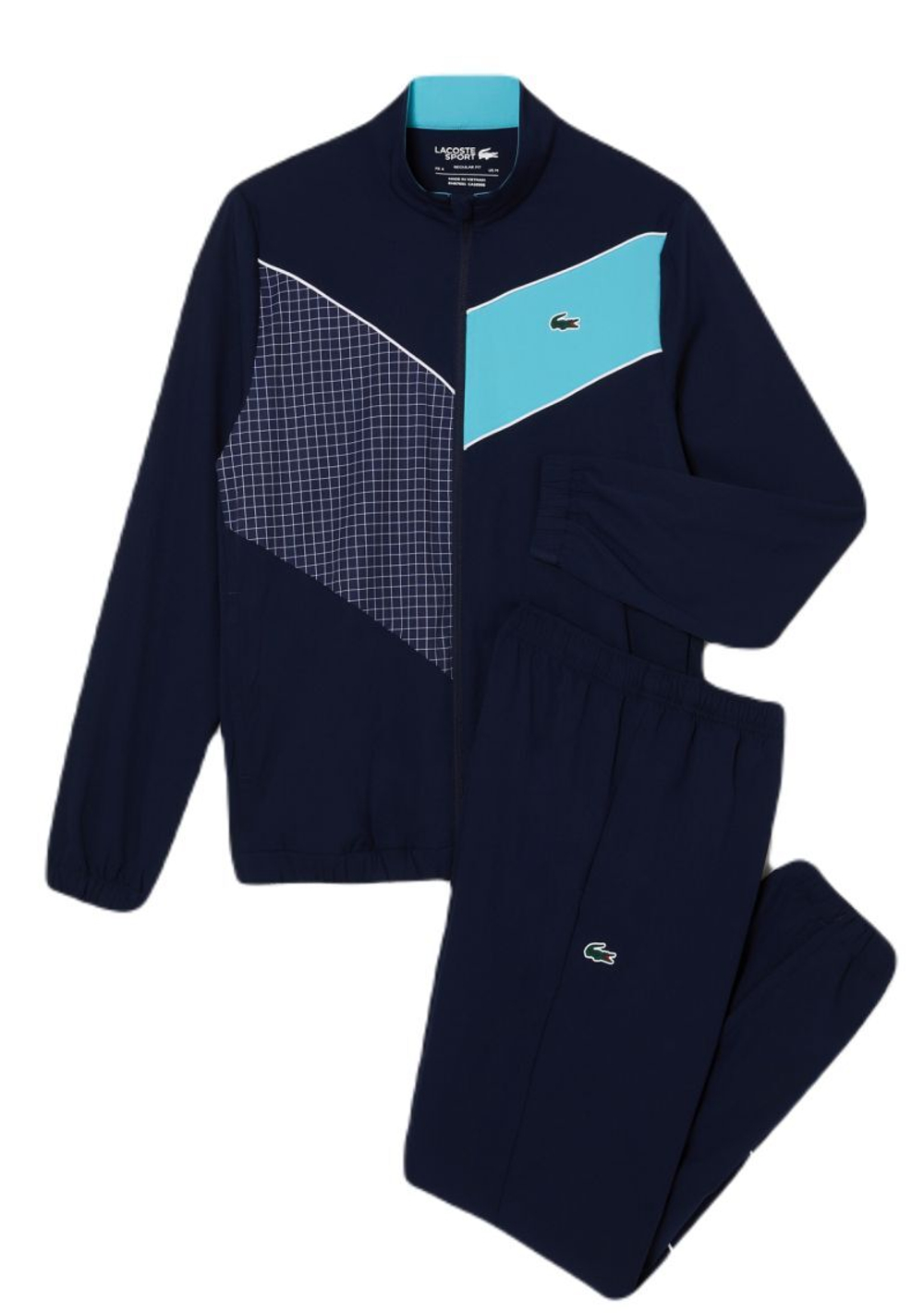 Мужской теннисный костюм Lacoste Stretch Fabric Tennis Sweatsuit - navy blue/blue/white